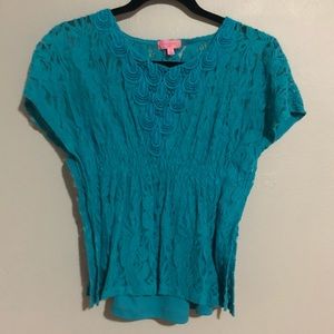 Blue Top with Undershirt